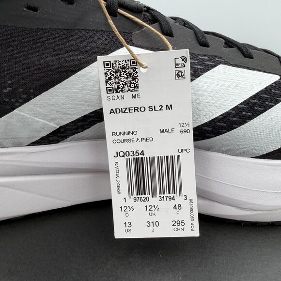 Adidas Adizero SL2 Running Shoes Sneakers JQ0354 Black White Men’s Size 13 main image 6